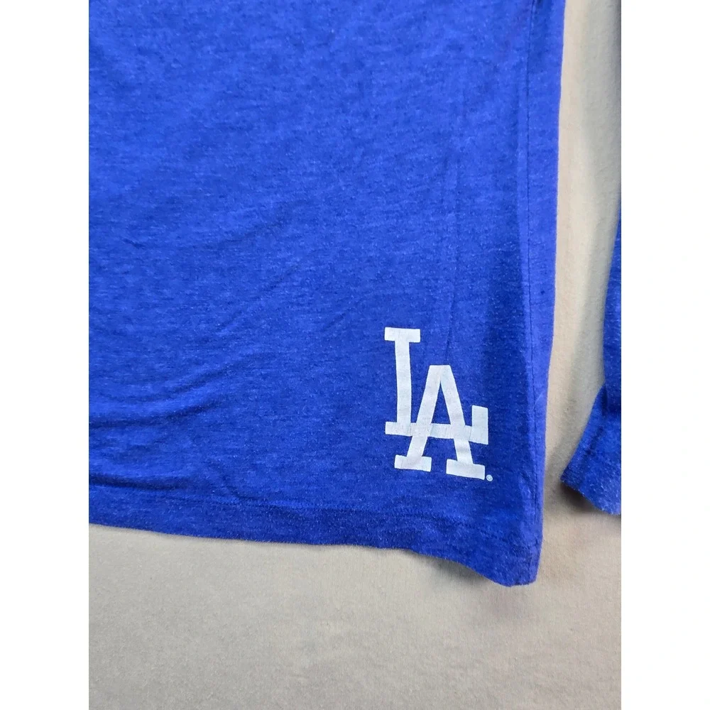 Nike T-Shirt Womens Large Blue Dodgers V-Neck Long Sleeve Slim Fit MLB Fan Tee